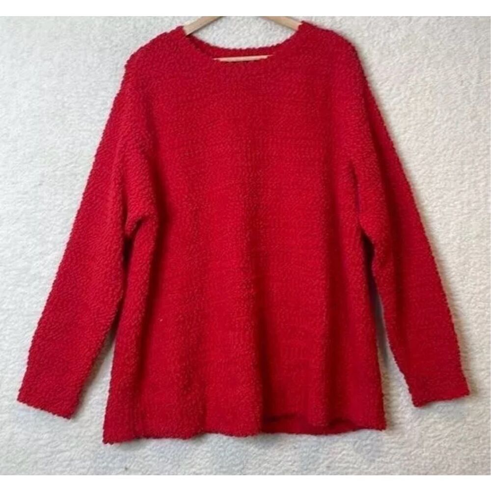 Style & Co NWT size 3X Fire Red Bobble Knit Sweater Pullover PLUS
